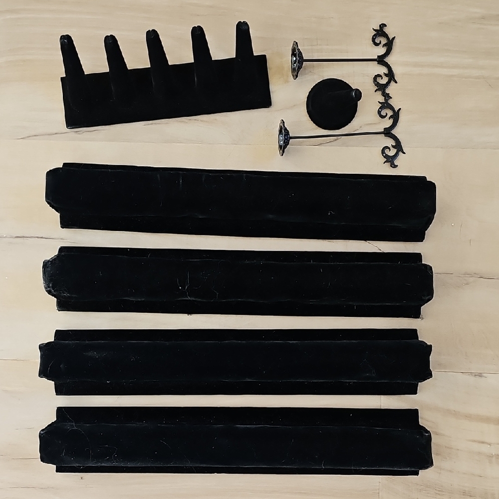 4 Black Velvet Bracelet Display Arms & Ring & Earring Displays